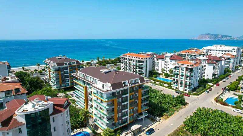 Sea-view furnished 2+1 apartment in Kestel